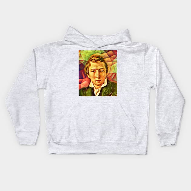 Heinrich Heine Snow Portrait | Heinrich Heine Artwork 15 Kids Hoodie by JustLit